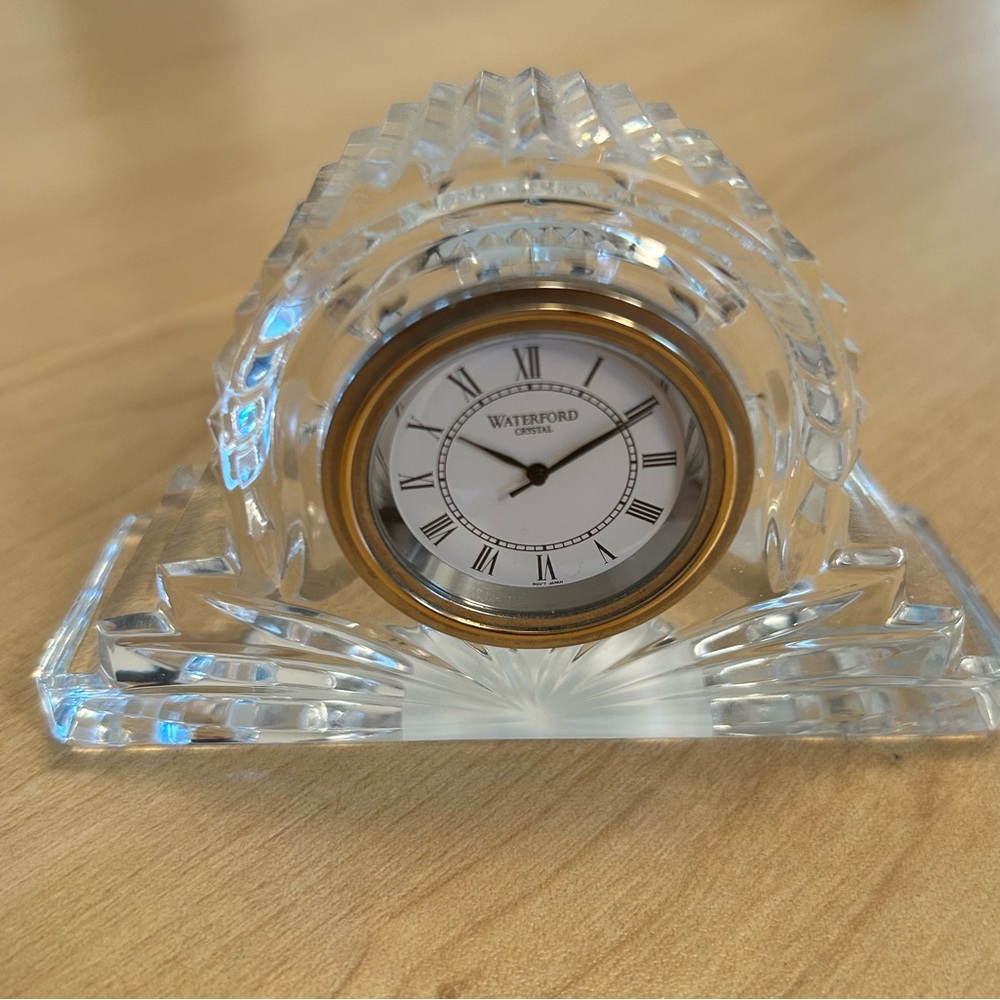 Waterford Crystal Clock with Gold Trim